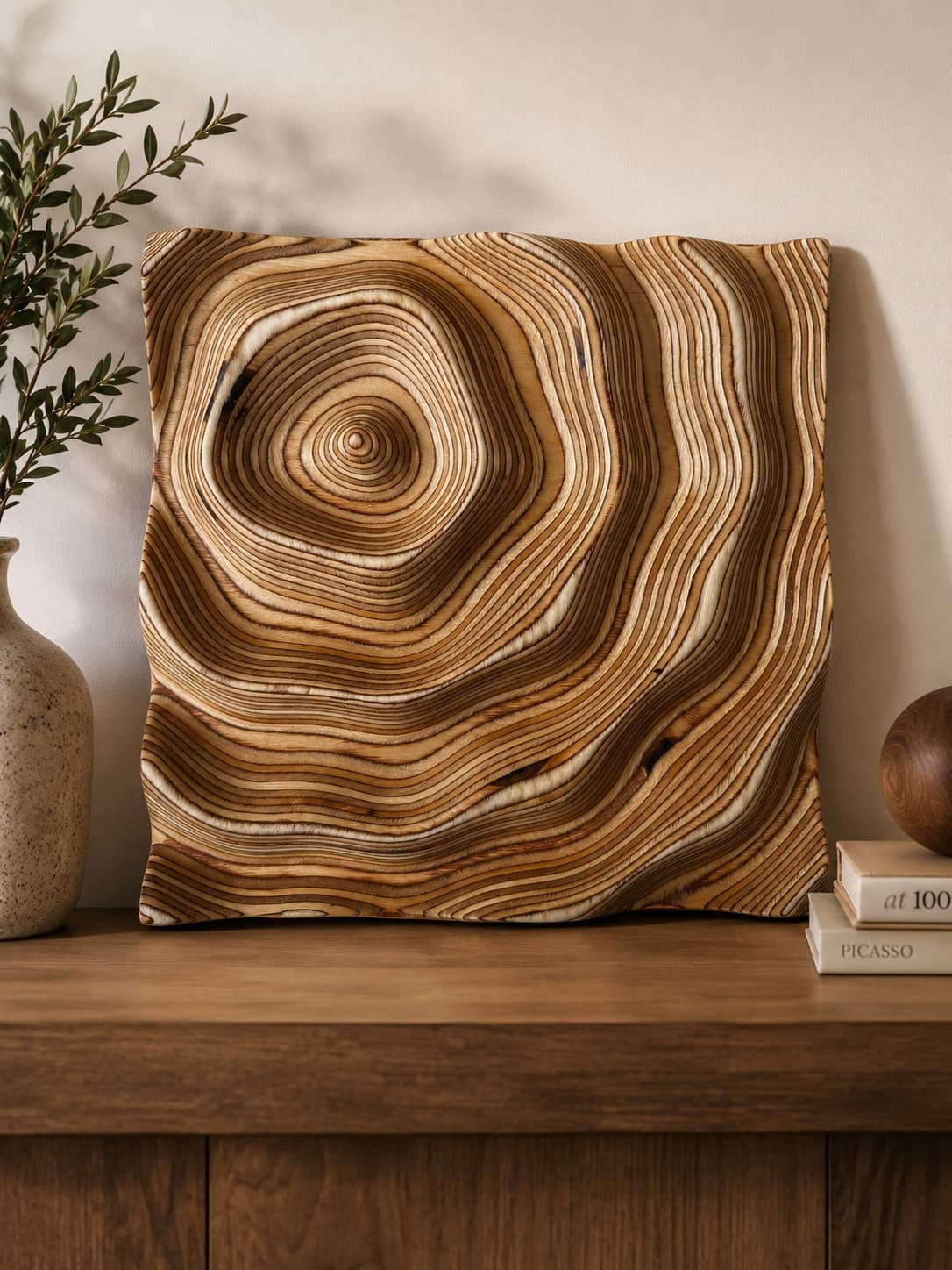 Wave 2 - handcrafted wooden wave relief by TerraMadera