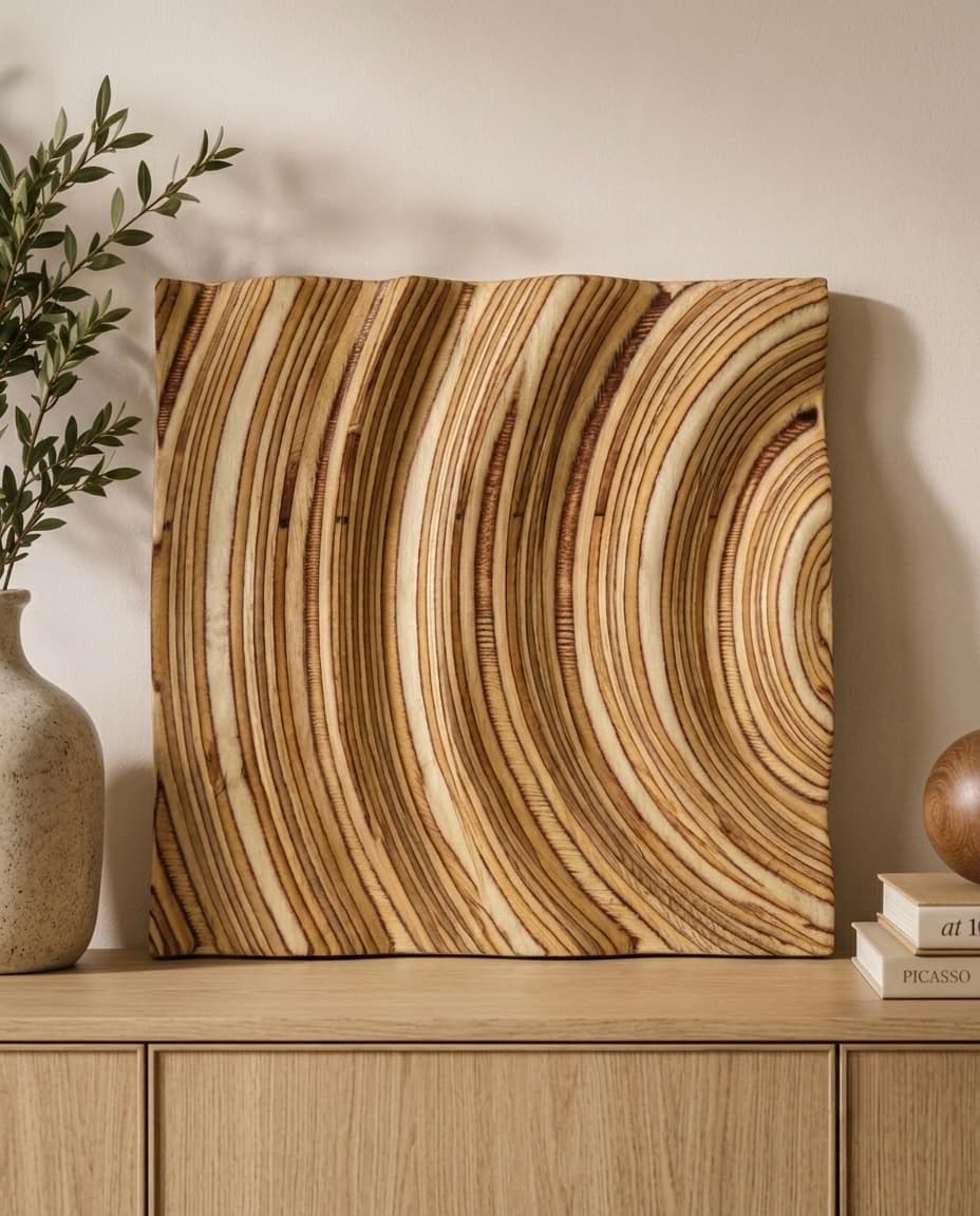 Wave 1 - handcrafted wooden wave relief by TerraMadera