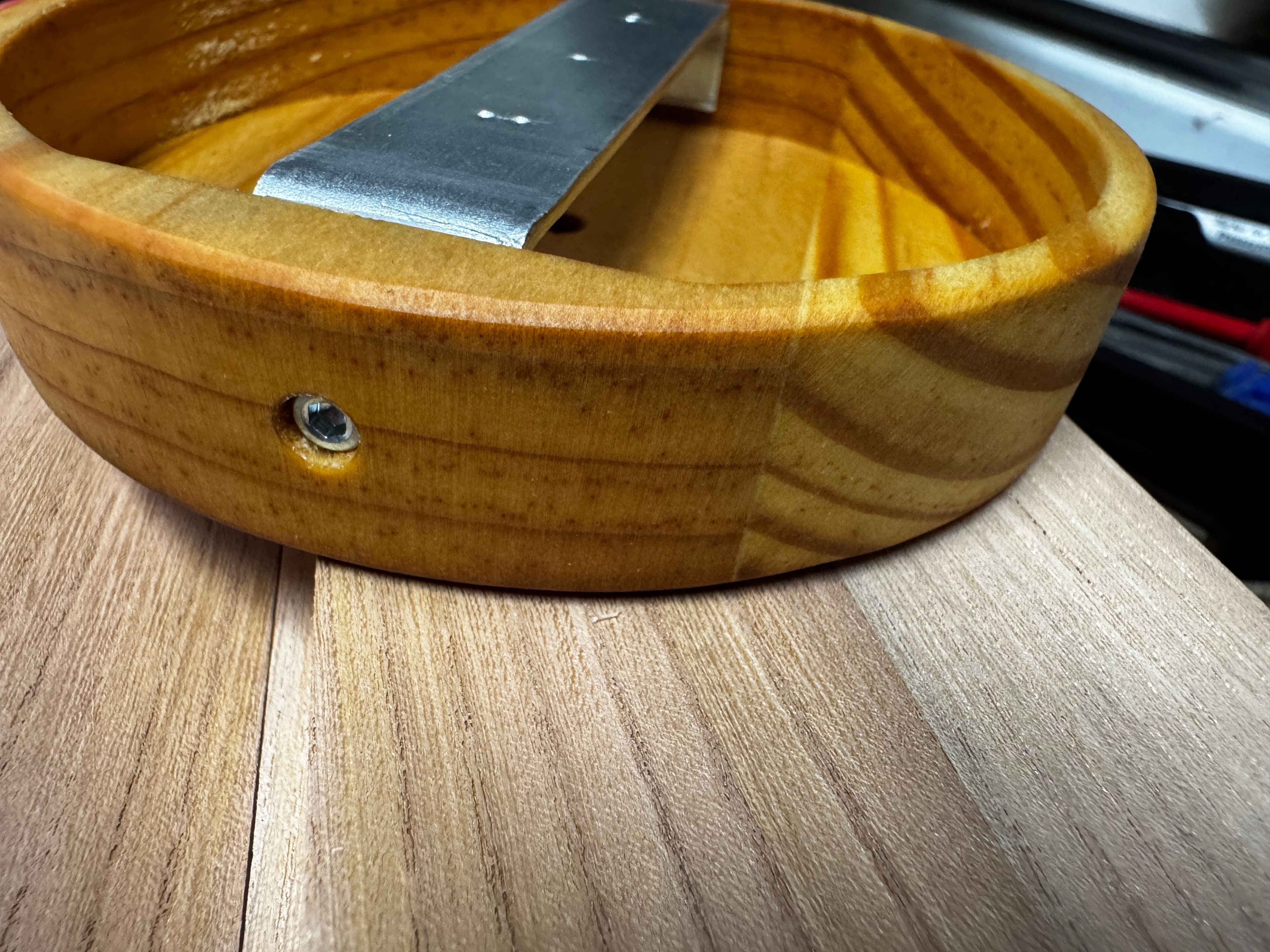 Glass bowl pendant light — handcrafted wooden lamp by TerraMadera