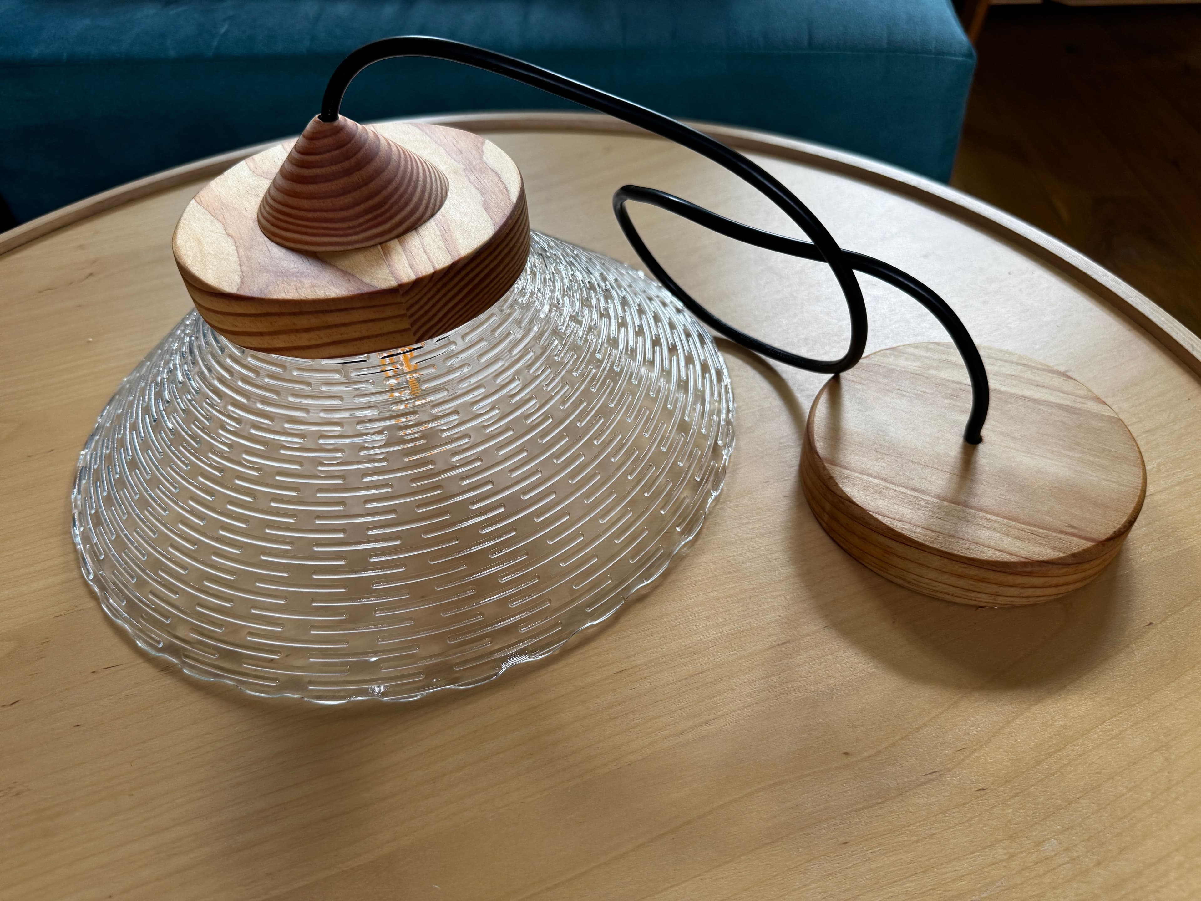 Glass bowl pendant light