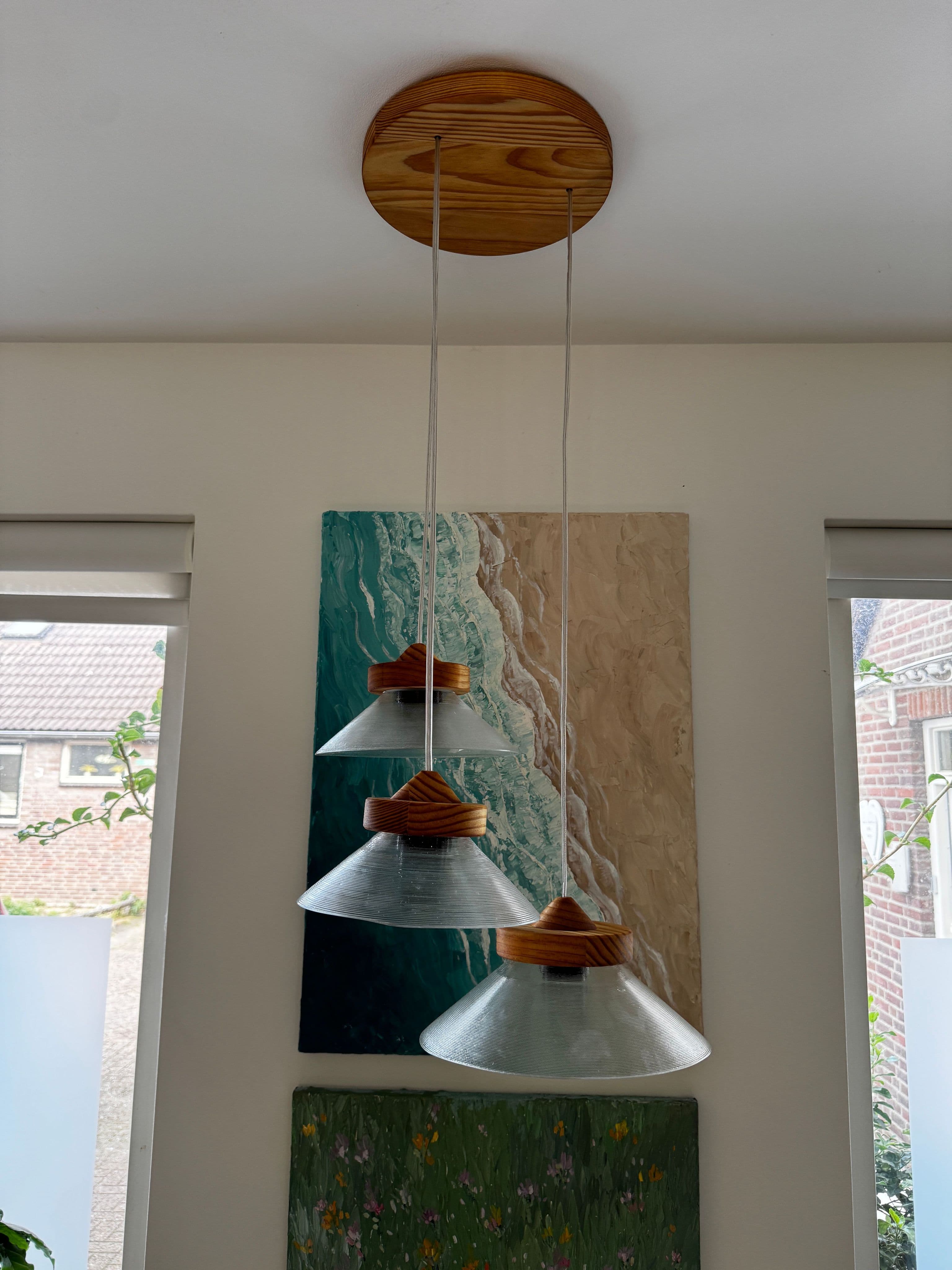 Glass bowl pendant light by TerraMadera
