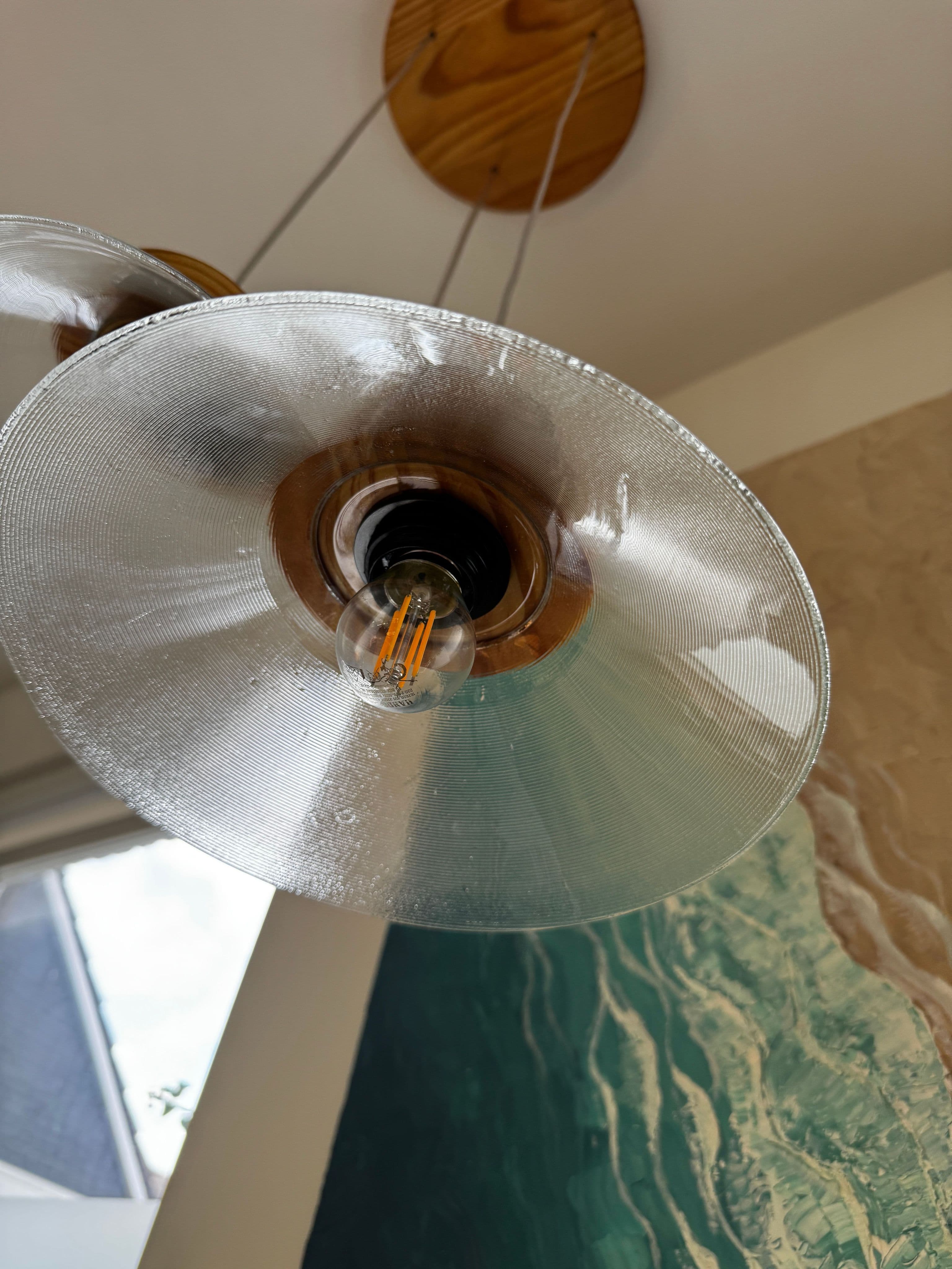 Glass bowl pendant light by TerraMadera