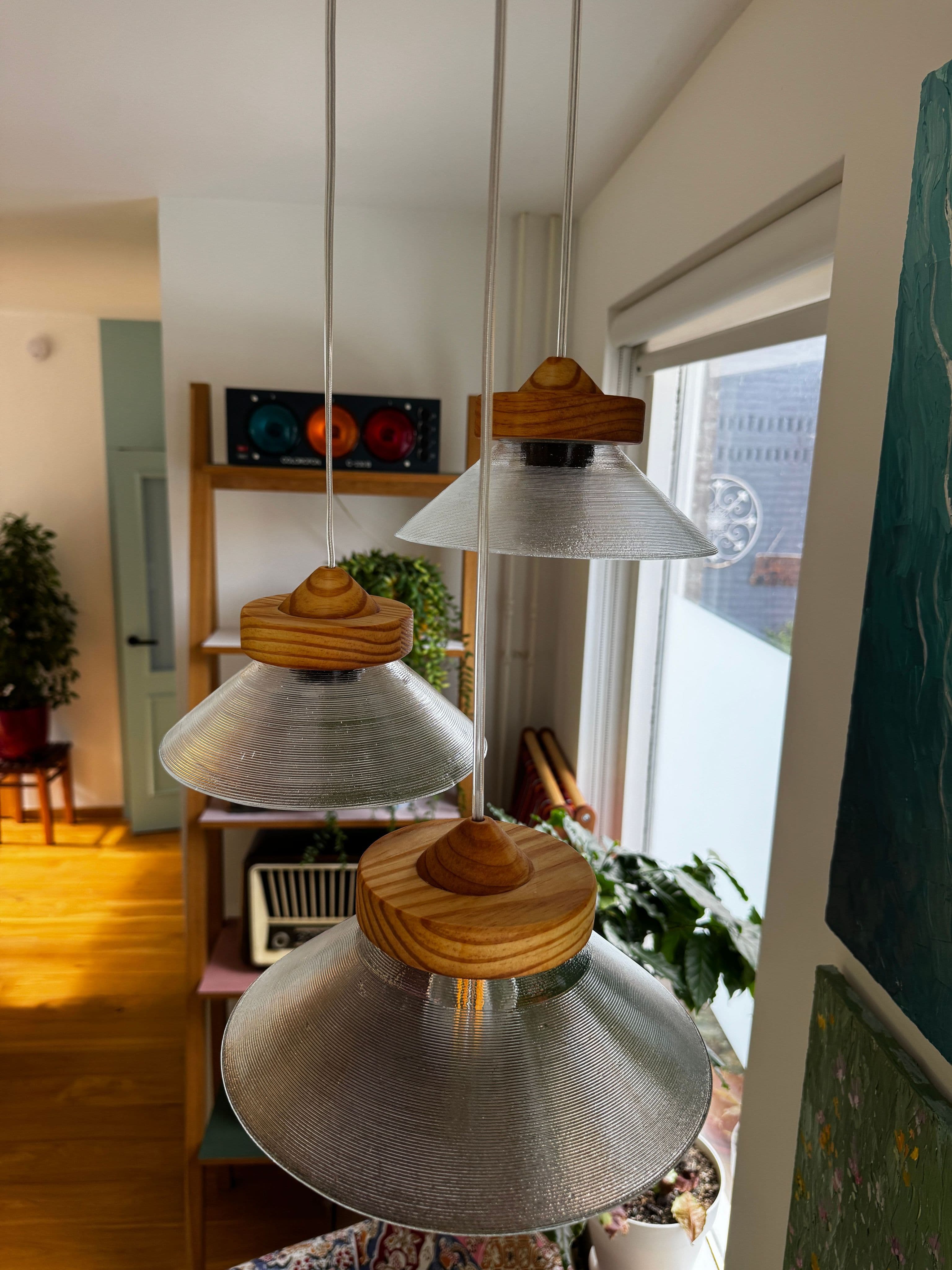 Glass bowl pendant light by TerraMadera