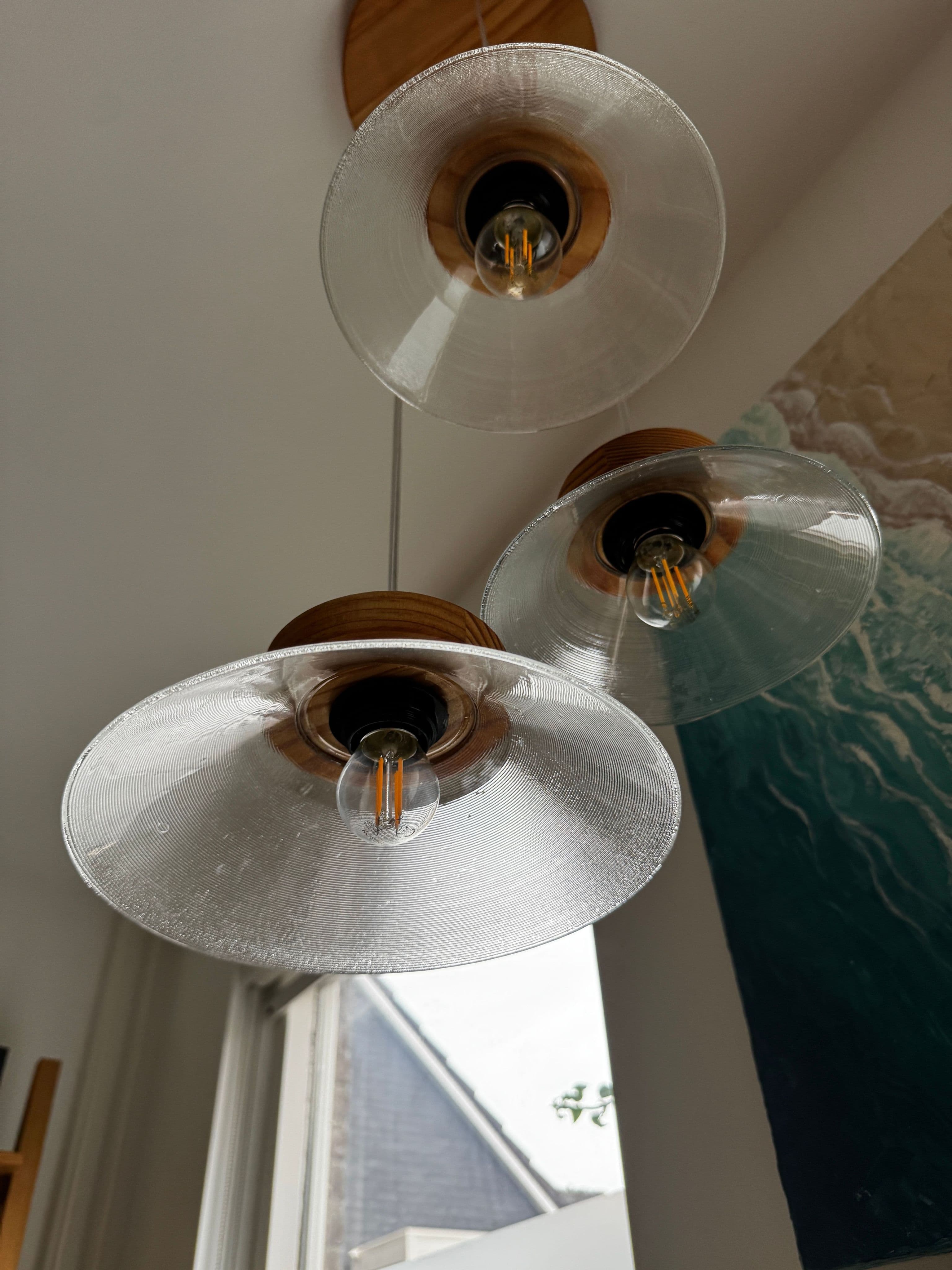 Glass bowl pendant light by TerraMadera
