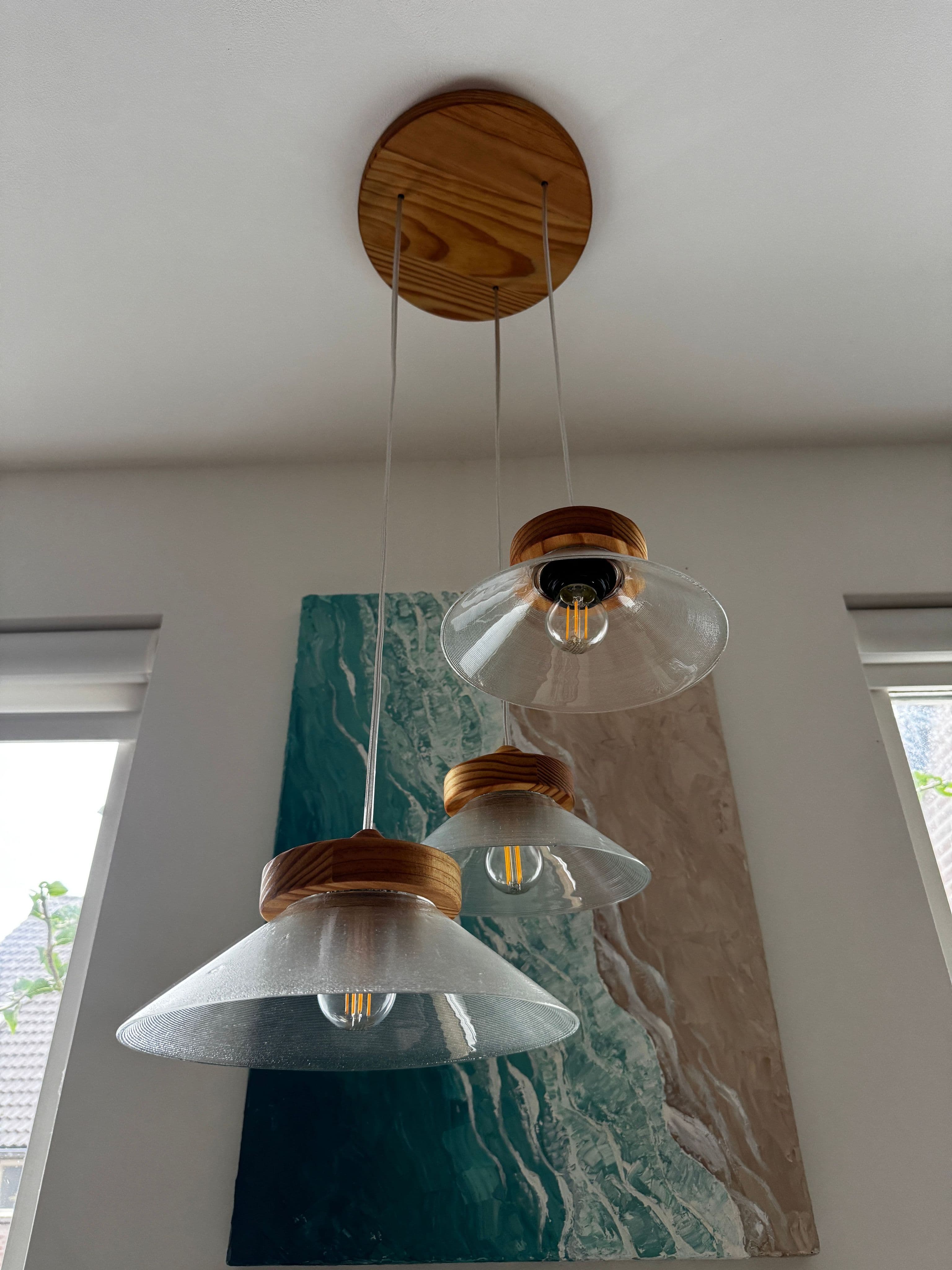 Glass bowl pendant light by TerraMadera