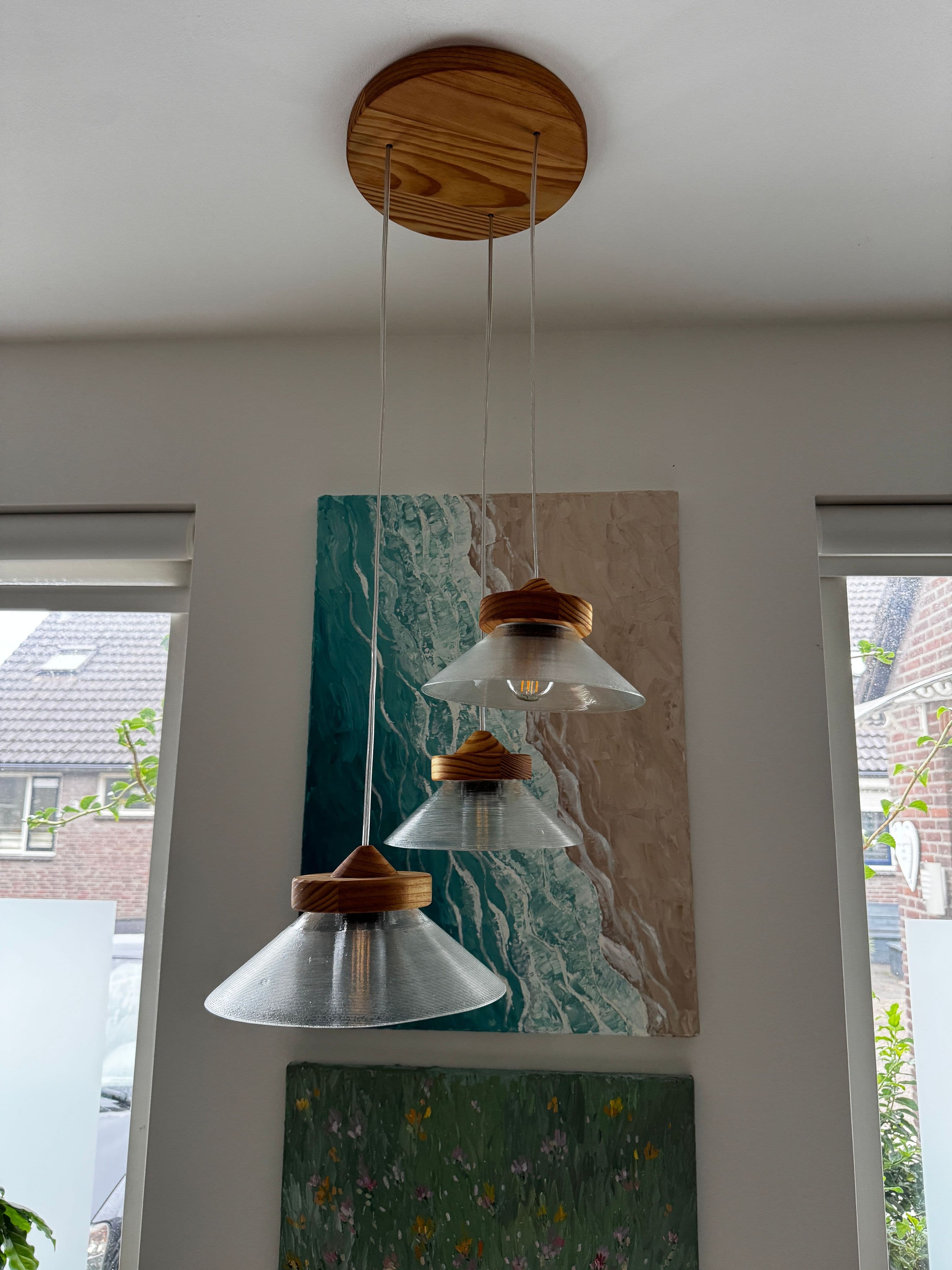 Glass bowl pendant light by TerraMadera