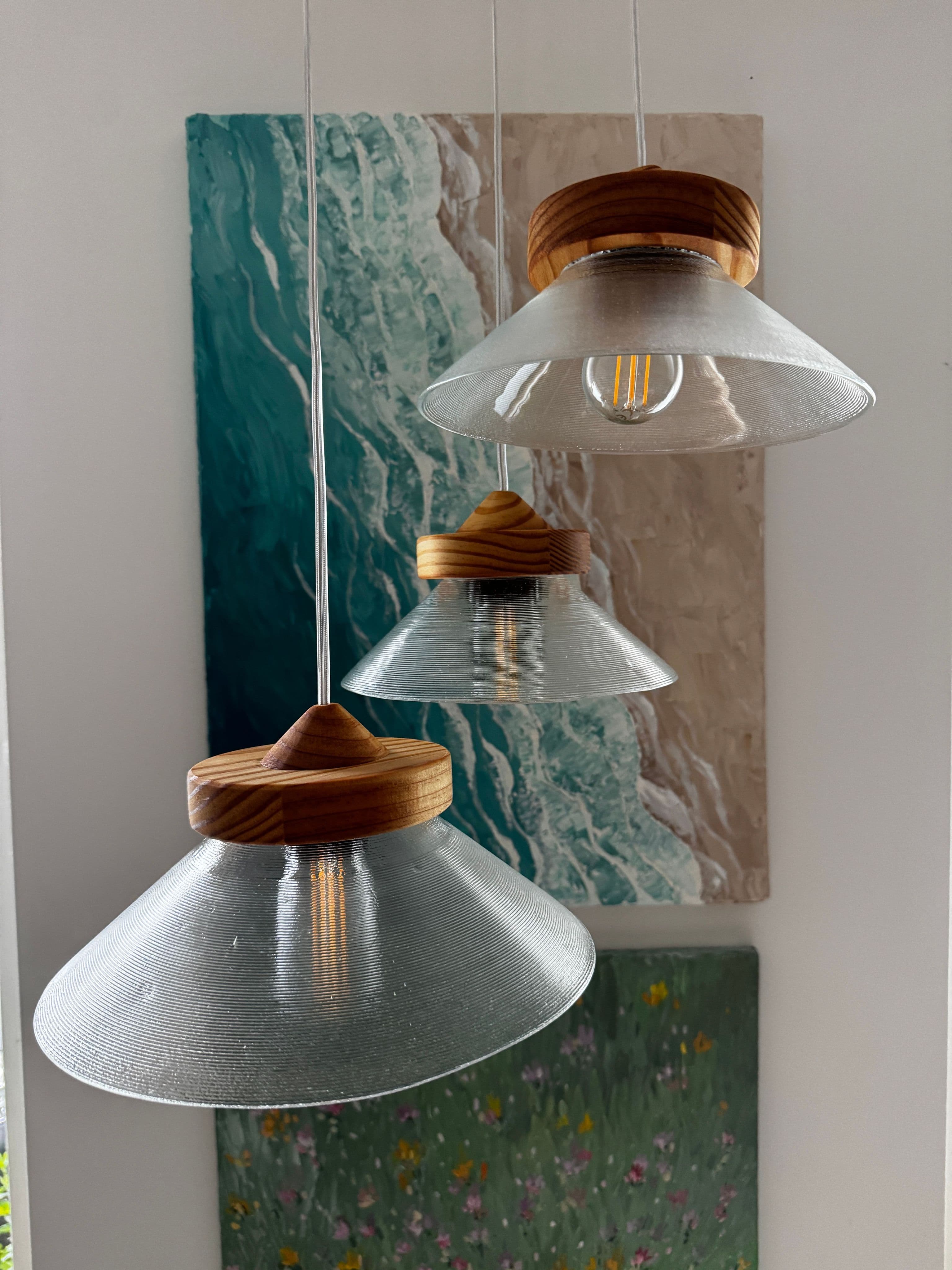Glass bowl pendant light by TerraMadera