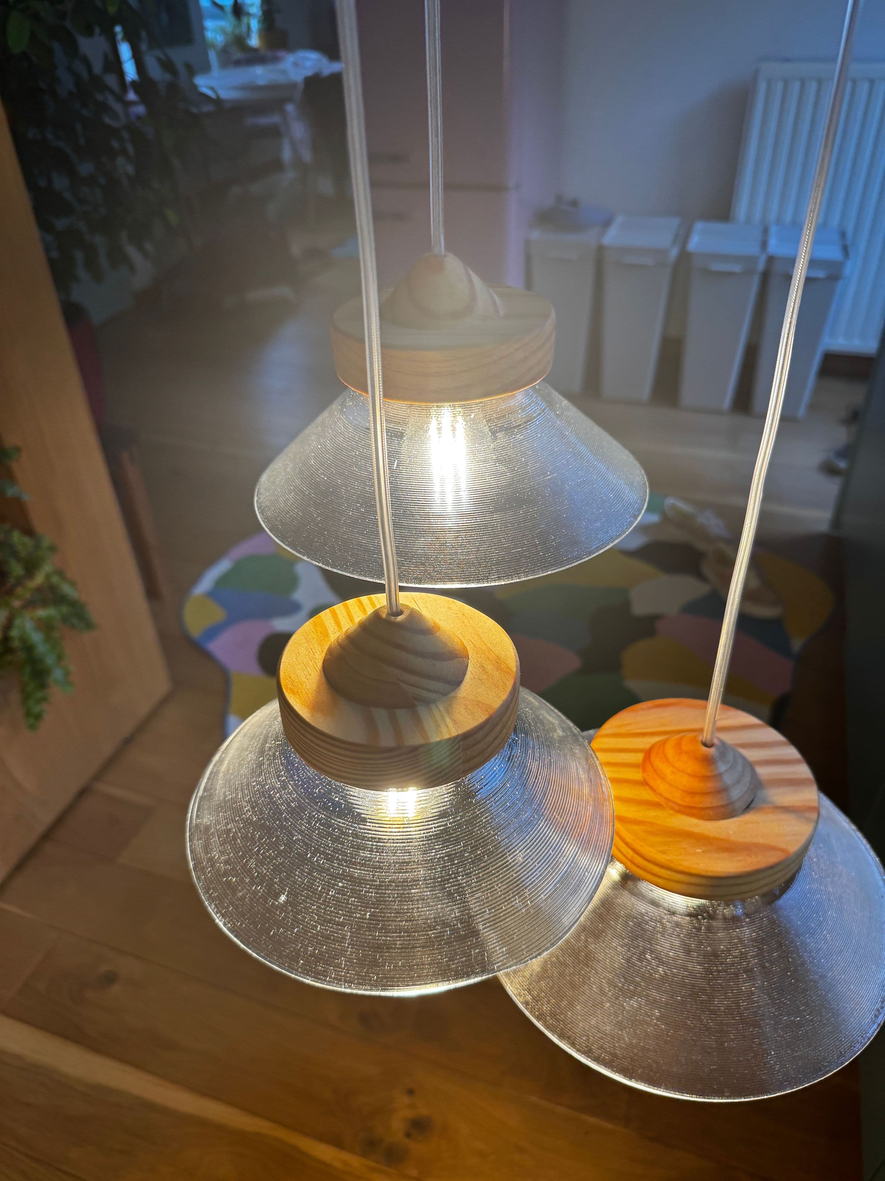 Glass bowl pendant light by TerraMadera