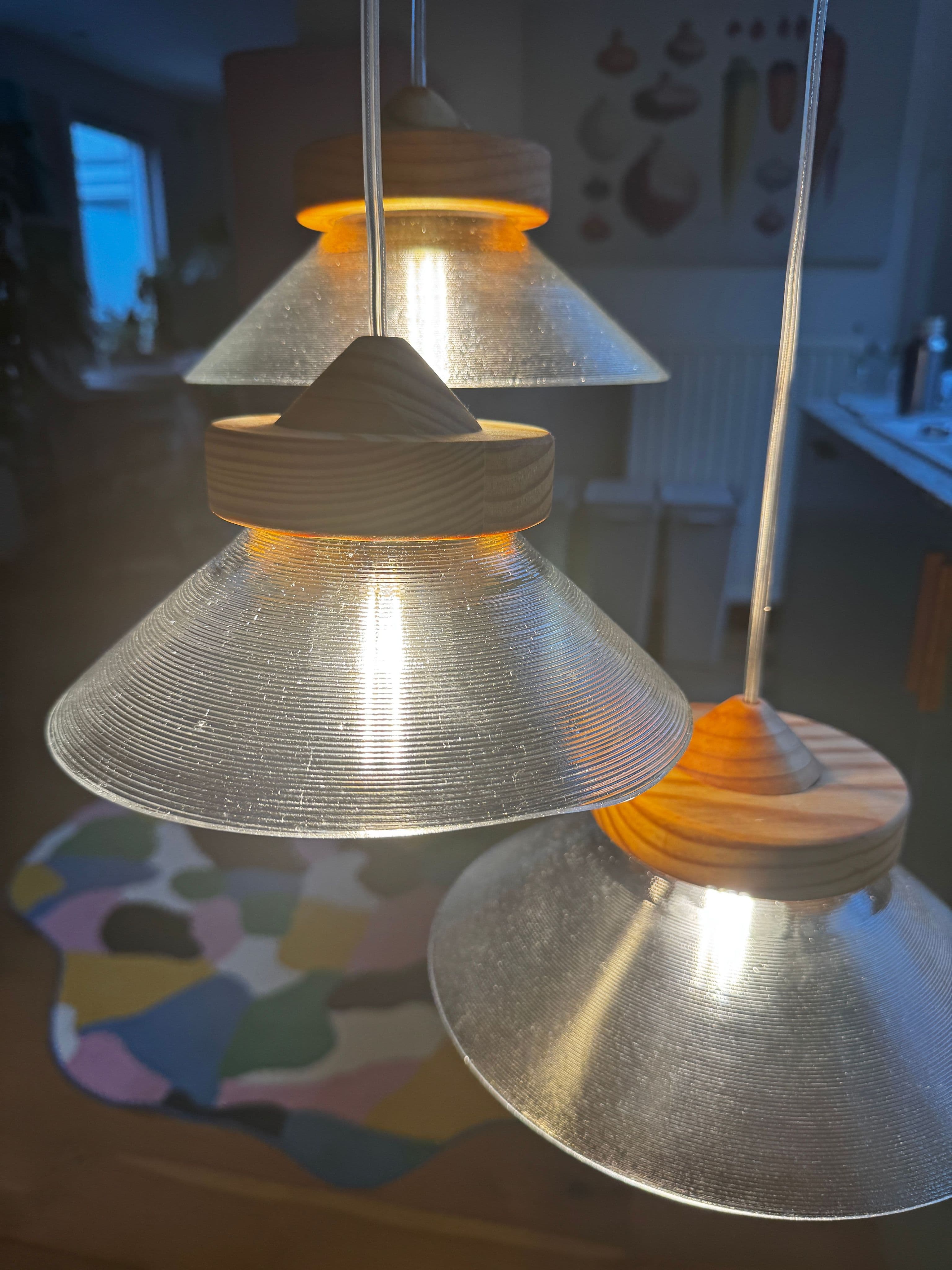 Glass bowl pendant light by TerraMadera