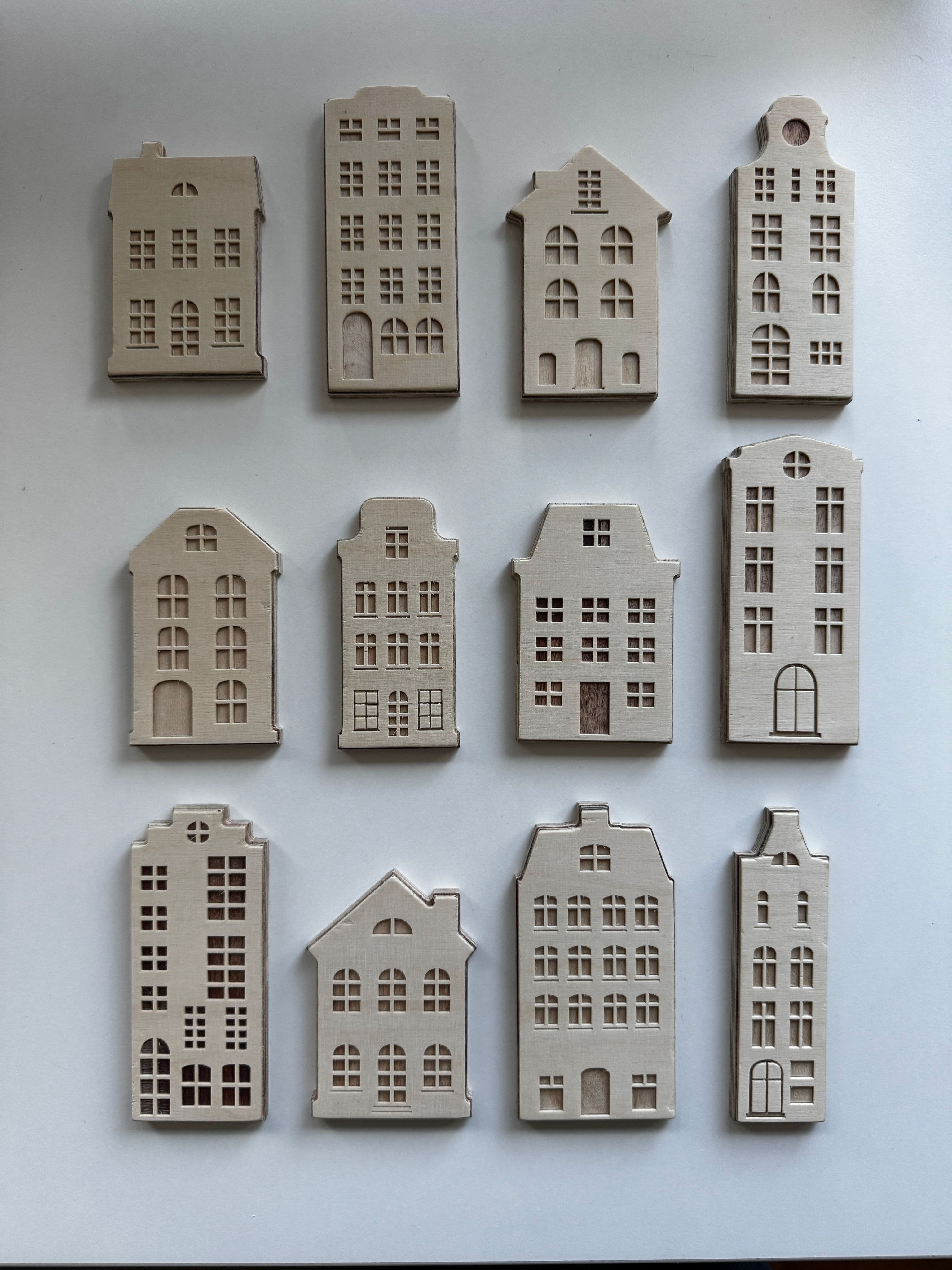 Dutch canal houses magnets — handcrafted wooden magnets by TerraMadera