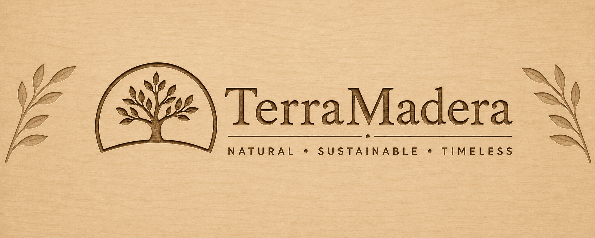 TerraMadera banner — handcrafted wooden relief art