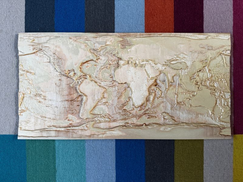 World map 2 - handcrafted wooden world map relief by TerraMadera