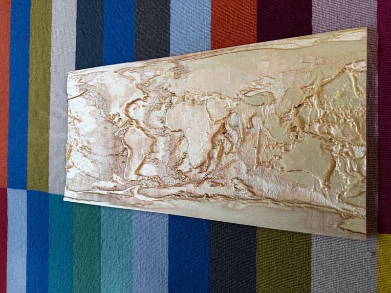 World map 2 - handcrafted wooden world map relief by TerraMadera