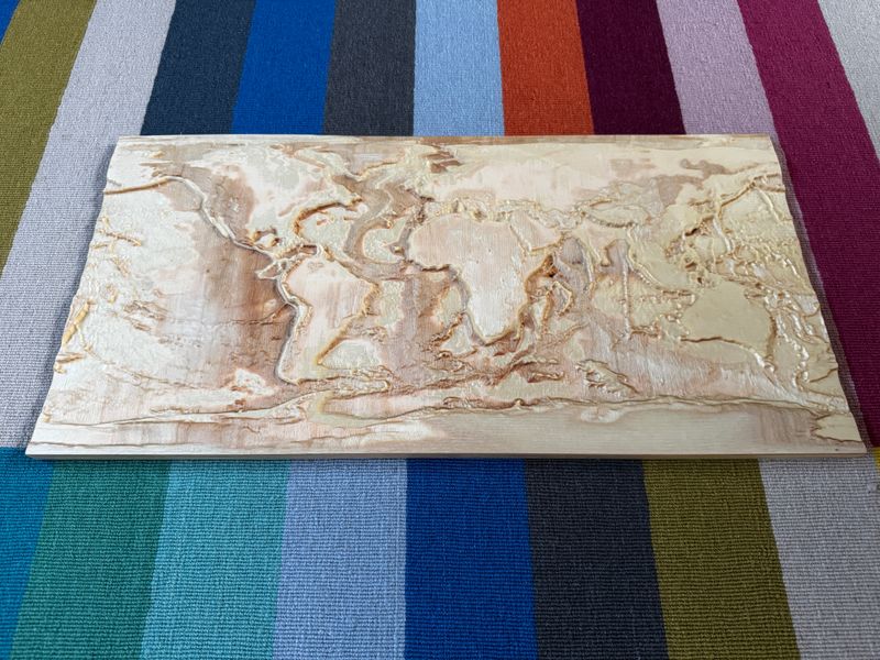 World map 2 - handcrafted wooden world map relief by TerraMadera